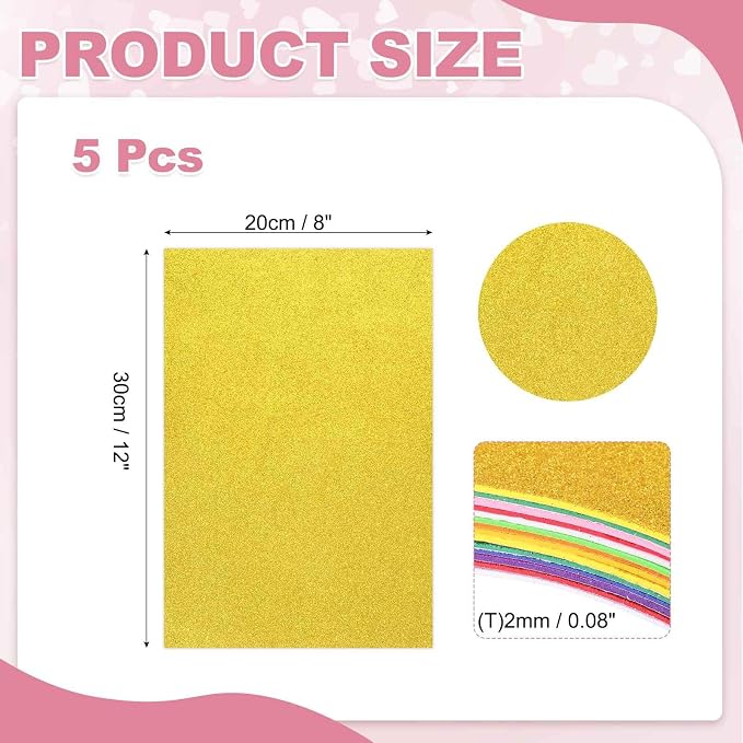 MECCANIXITY 5 Sheets Yellow Shiny Foam Sheets