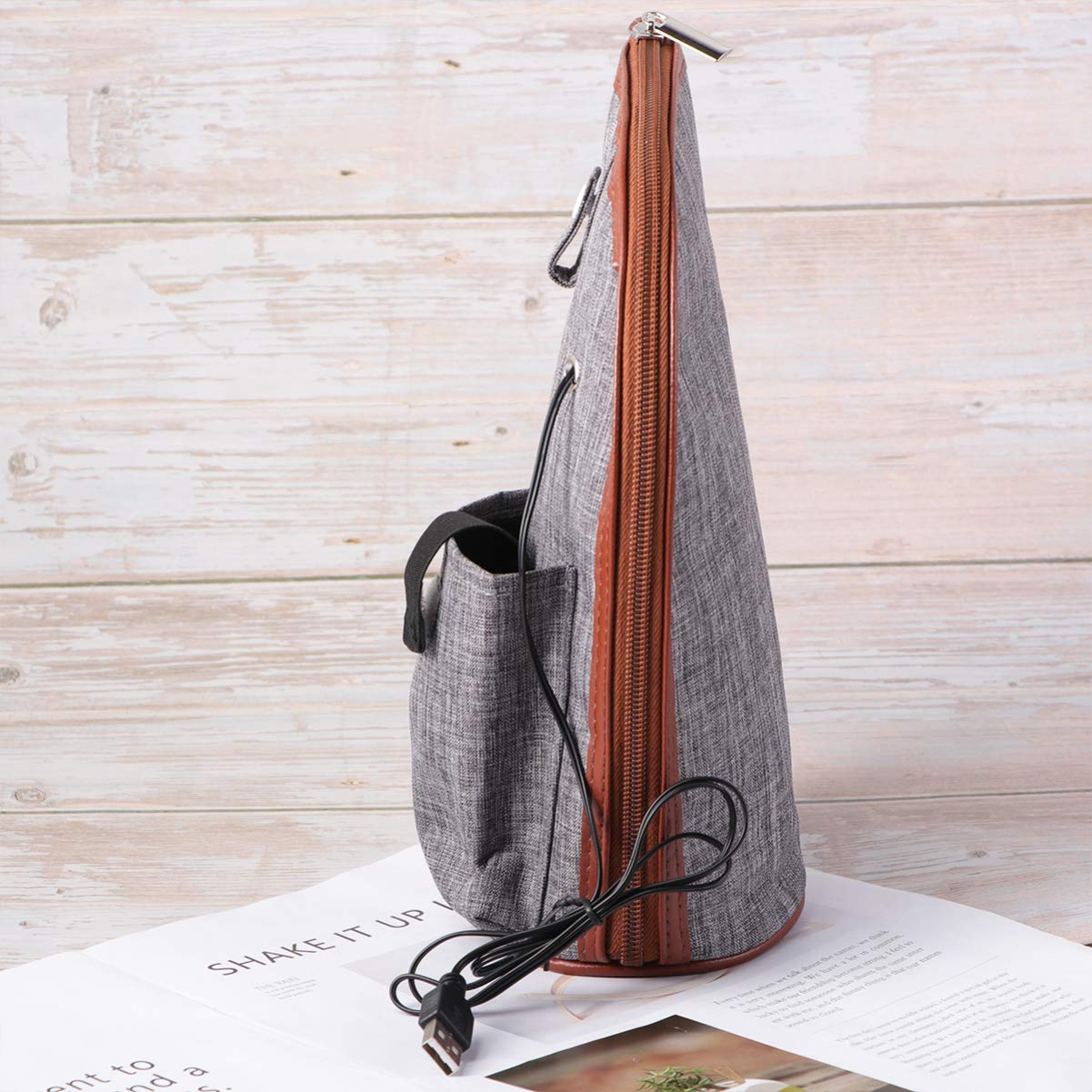 2sets USB Bottle Warmer Heater with Automatic Temperature Control Portable Travel Cup Cover for Car Use Go Feeding Grey