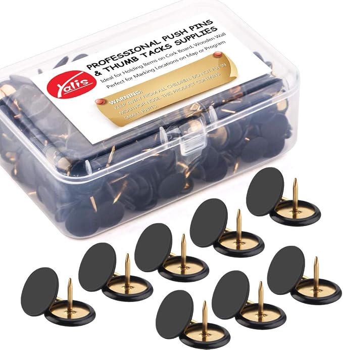 Thumb Tacks 400-count, Colors Plastic Roundness Push Pins Decorative Tacks