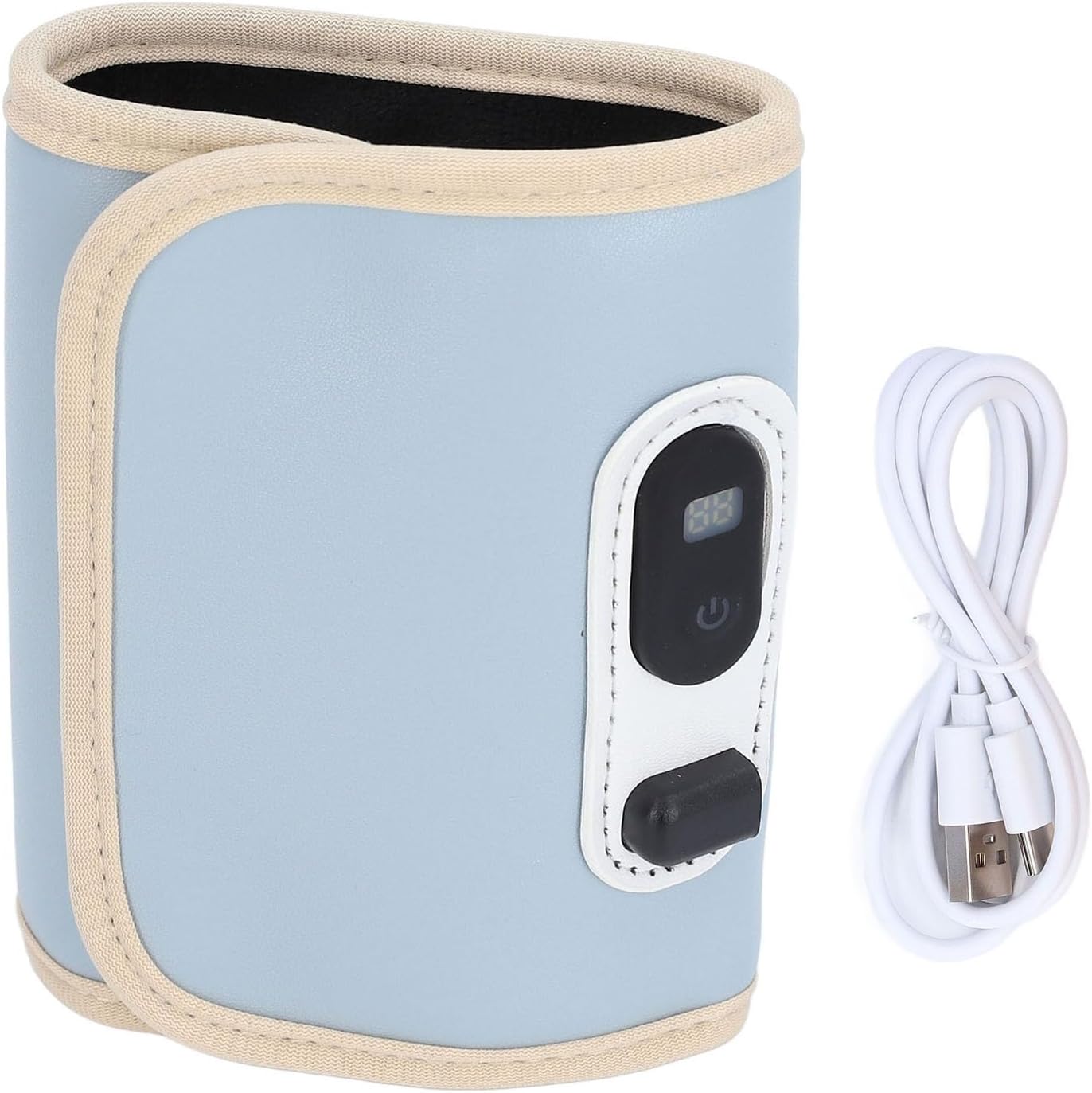 Portable Bottle Warmer, Calentador De Biberones Portable Bottle Warmer for Travel with LED Display USB 21 Speeds Temperature Adjustable for Drinks, Coffee, Water, Milk (Blue)