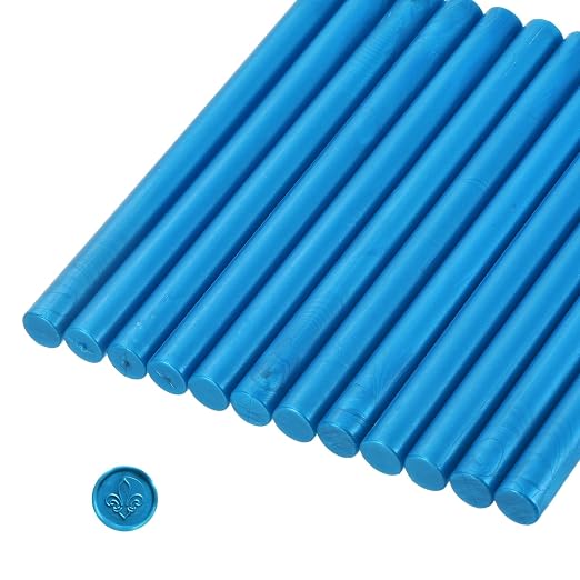 MECCANIXITY 12 Pcs Navy Blue Cylinder Sealing Wax Stick Glue Gun Wax Seal Rod