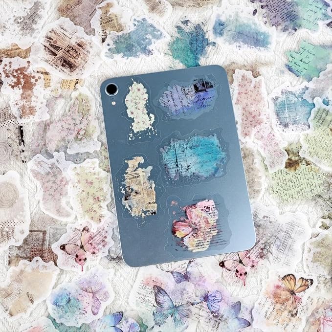 Vintage Aesthetic Stickers for Junk Journaling Supplies, Dual Materials