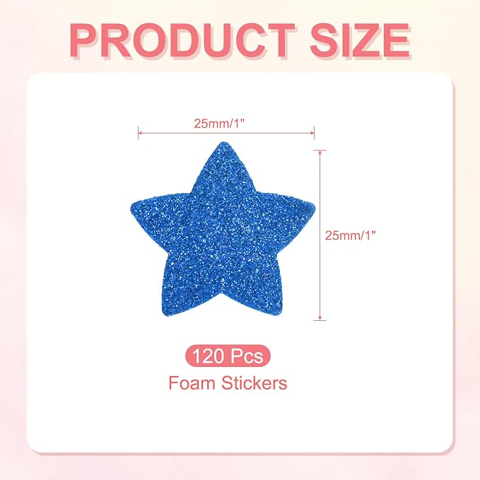 PATIKIL 1"x1" Star Foam Stickers