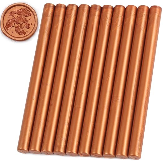 Metallic Copper Sealing Wax Sticks, HOSEALING 10pcs Glue Gun Sealing Wax Sticks