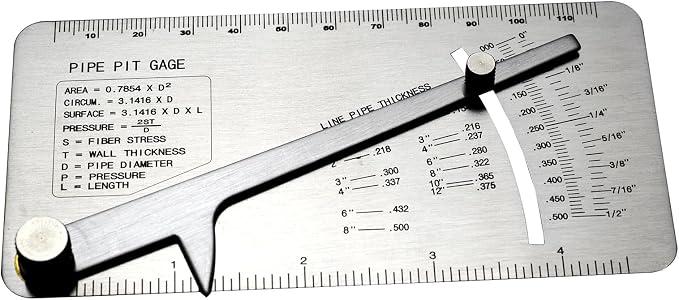 RIVERWELD Pipe Pit Gauge Welding Gage Test Ulnar Welder Inspection | Range is 0