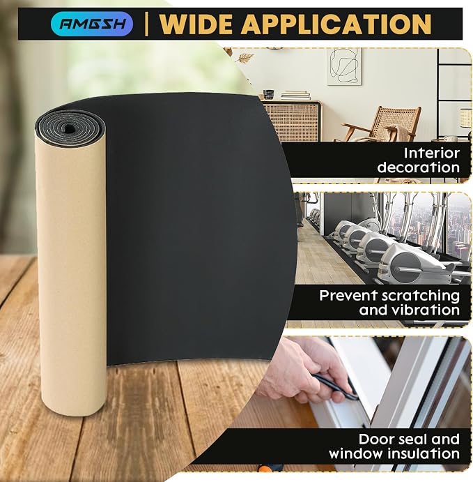 Sponge Neoprene with Adhesive Foam Rubber Sheet 1/8" Thick *12" Wide X 48" Long