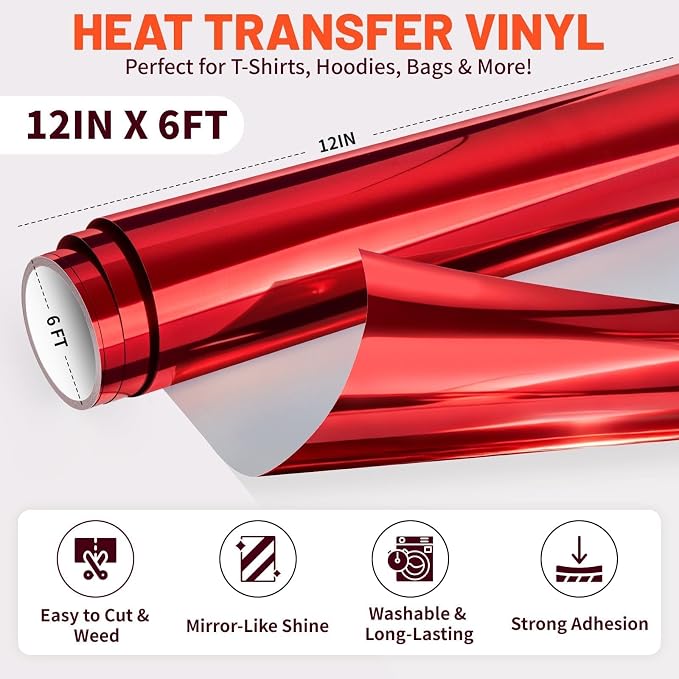 TECKWRAP Metallic Red Heat Transfer Vinyl