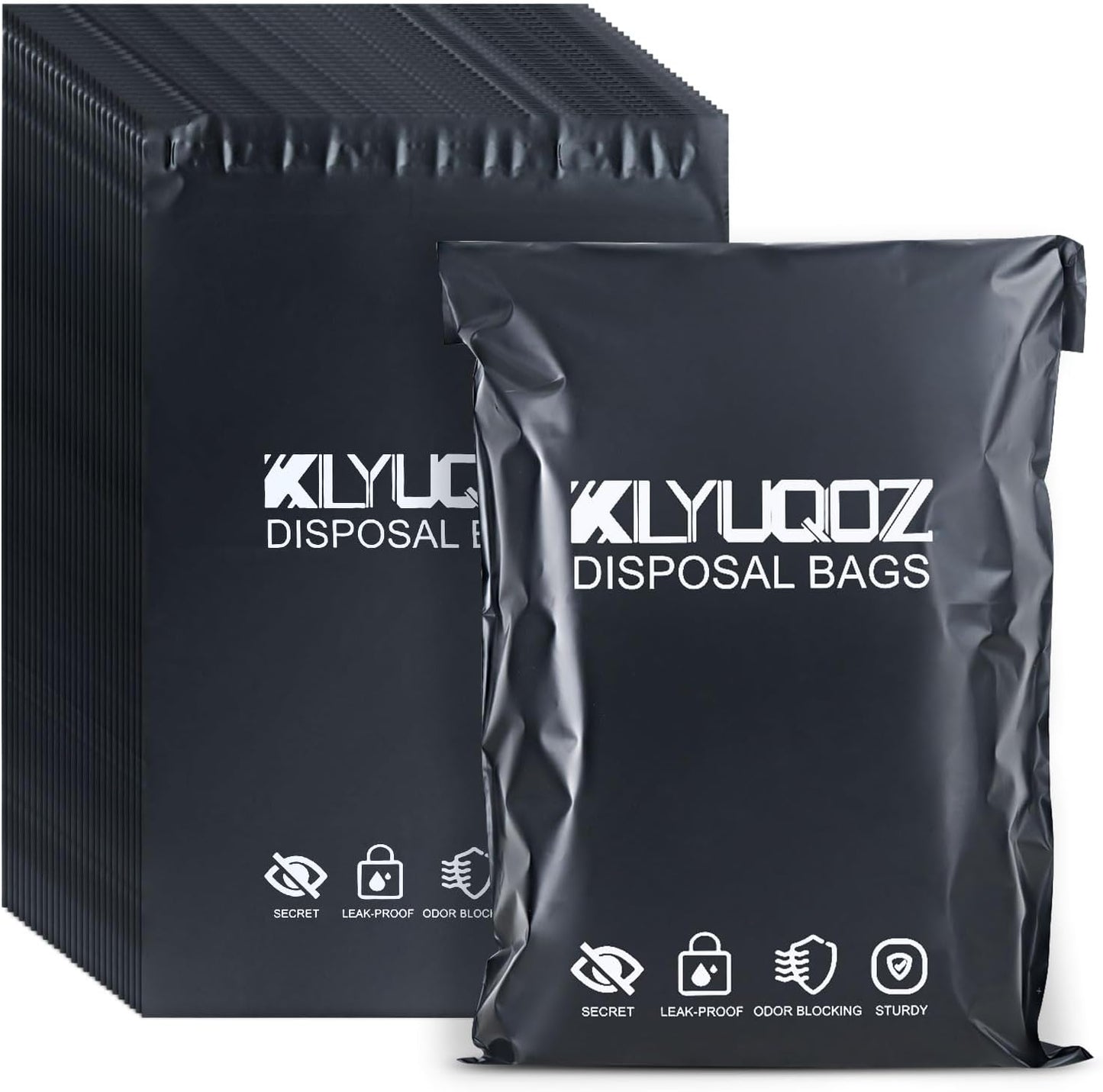 Adult Diaper Disposal Plastic Bags for Adult Catheter Bags Disposal,Self-Adhesive Strips to Seal in Odours,Waterproof and Leak-Proof,Suitable for Elderly Nappy Care at Home and Travel (200)
