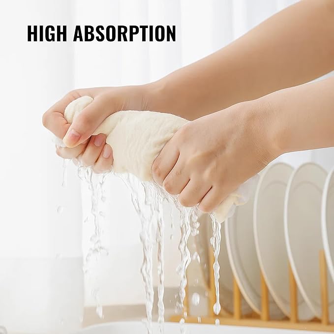 Dish Cloths Cotton| Kitchen Wash Cloth | Shop Towels Absorbent and Lint Free