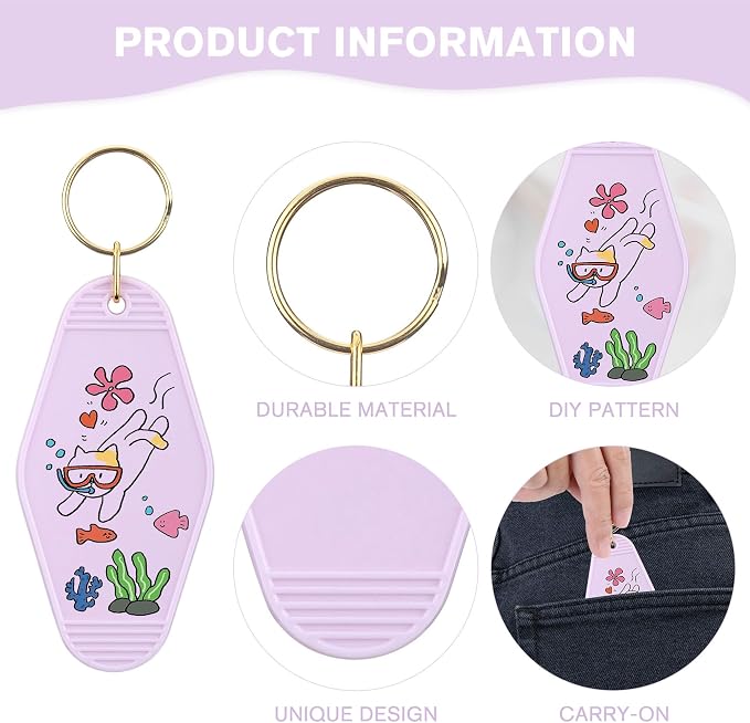 Yoption 50pcs Blank Motel Keychain Bulk