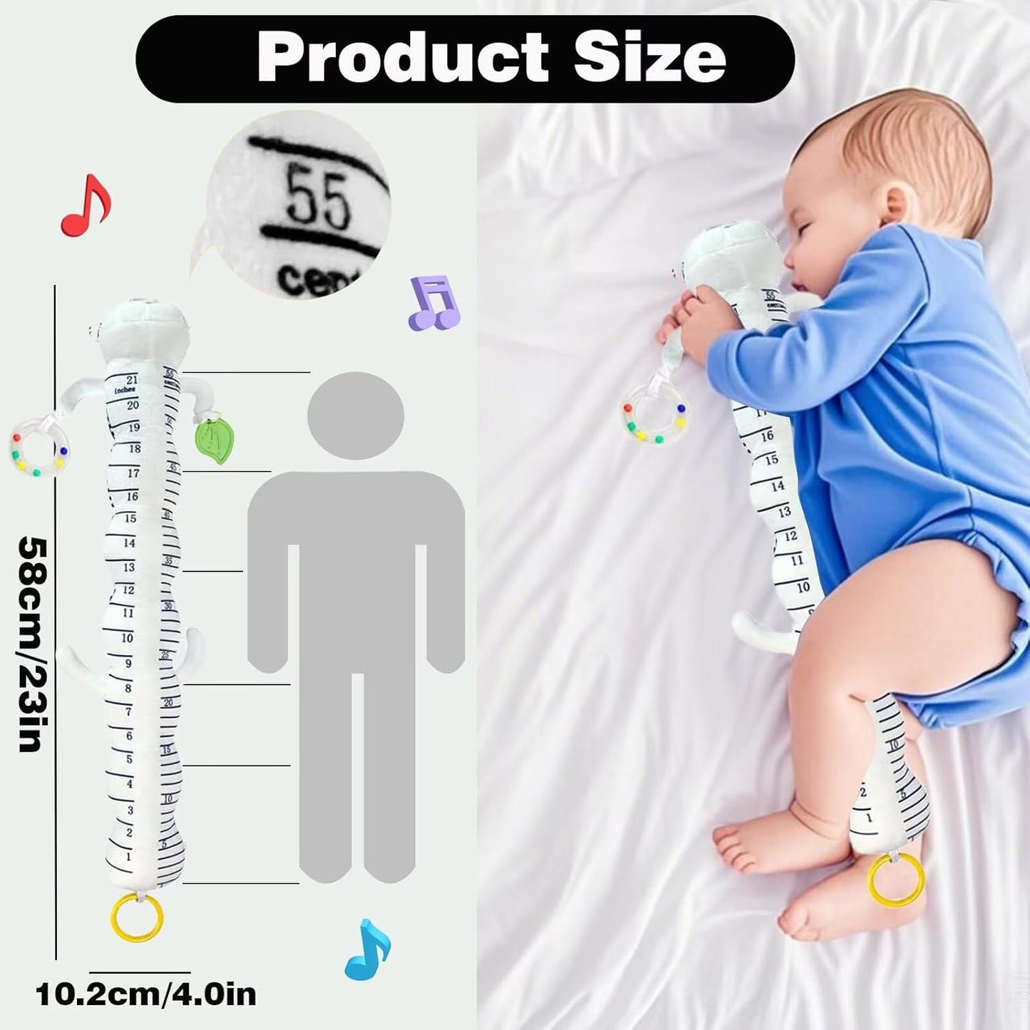 Pau1Hami1ton Baby Toys 3-6-12 Months Musical Plush Caterpillar Toy,Newborn Toys with Crinkle and Rattles,Baby Sensory Toys,Newborn Boy Girl Gifts.
