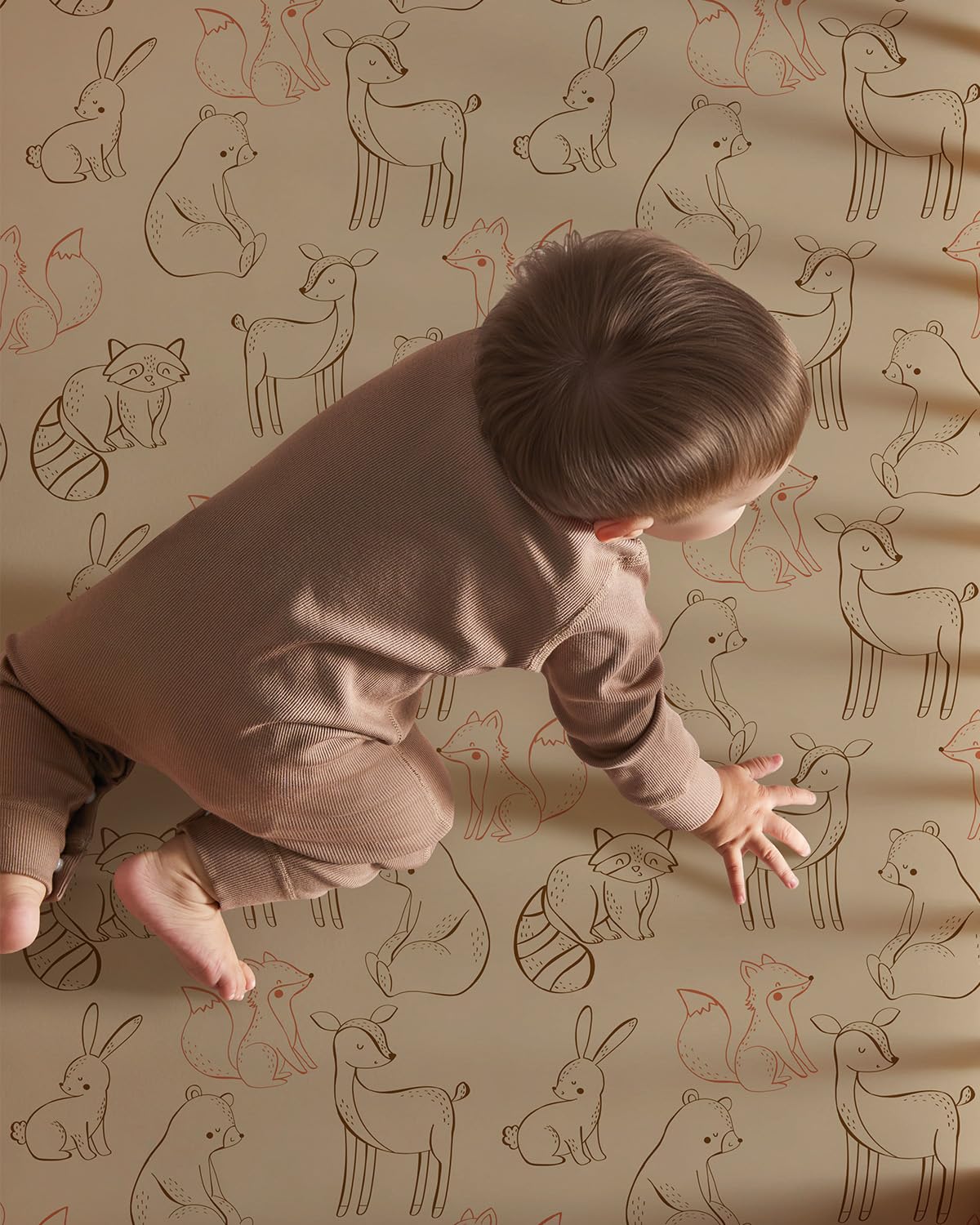 Pack and Play Sheets Fitted 3 Pack, Mini Crib Sheets for Pack N Play Mattress Stretchy Portable Playard Sheets, Soft Breathable Green & Brown Fox