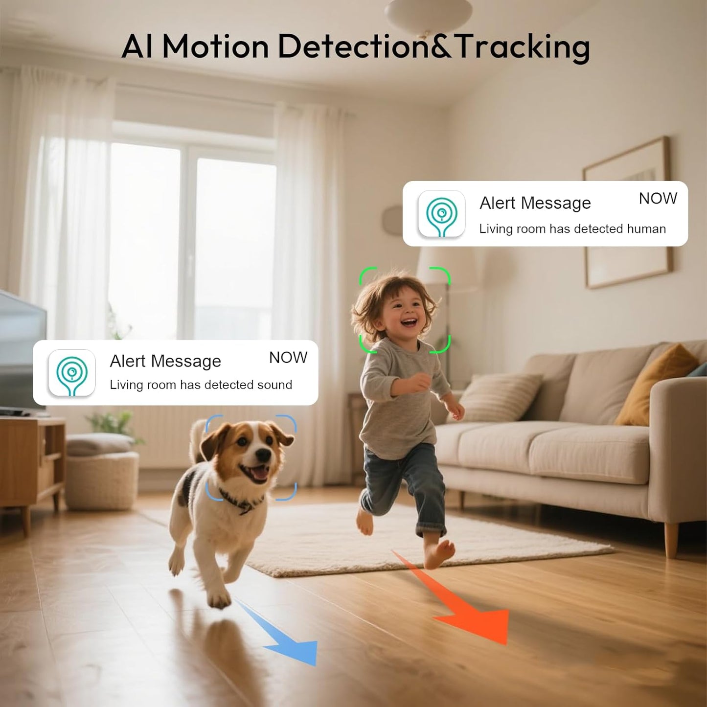Rraycom 2Pack 2K Security Camera Indoor 5G/2.4 GHz Wi-Fi, Baby Monitor Pet/Dog Camera 360-Degree for Home Security, Smart Motion Tracking, 24/7 Live View, Night Vision, Compatible with Alexa