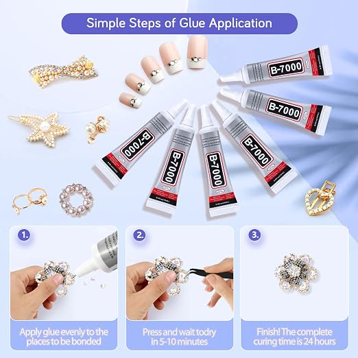 FITTDYHE 6PCS Jewelry Glue - 15ML/0.5fl oz Clear DIY Craft Glue