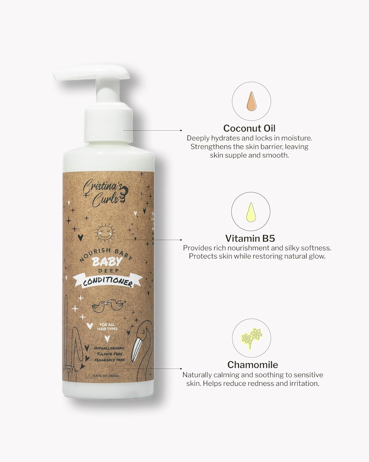 Cristina's Curls Baby Conditioner – Gentle Slip For Tiny Tangles And Soft Moisture