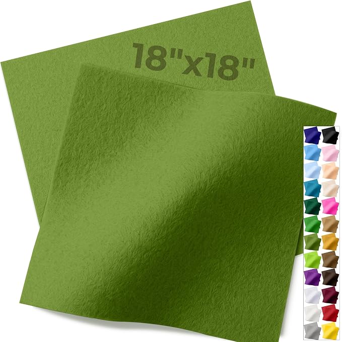IONTACH 18" X 18" Soft Felt Sheets 1.6mm Thick | Acrylic Felt Fabric Sheets