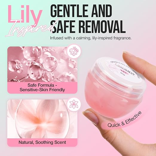 LASHVIEW Eyelash Extension Remover Cream Gentle Lily Formula, Lash Removal Kit