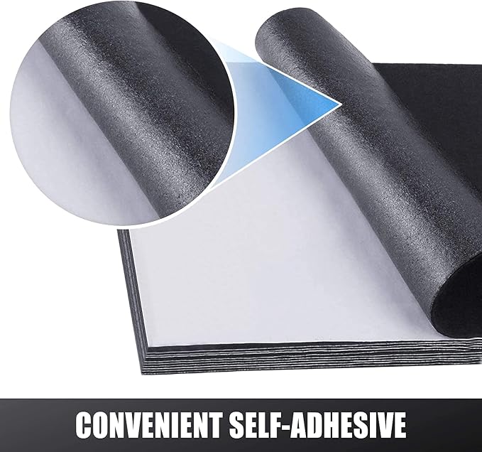 RZJZGZ Adhesive Felt Sheet Black Felt 8.3x11.8in 1mm Fabric Adhesive Sticky