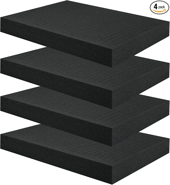 4 Pcs 16 x 12 x 2 Inches Pick and Pluck Foam Inserts