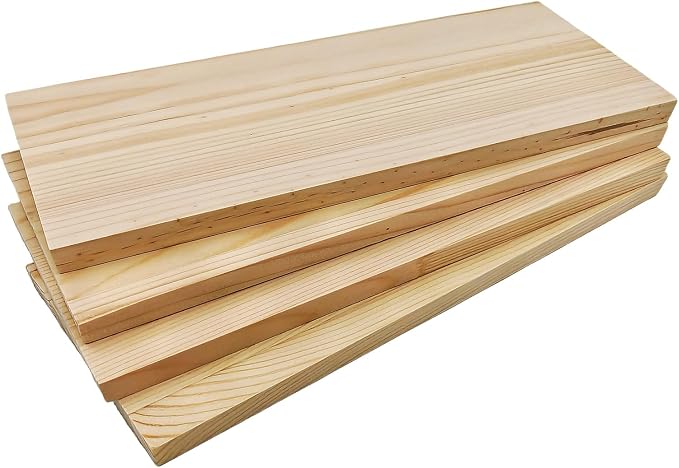 4PCS Rectangle Wood Boards Unfinished Wood Blocks