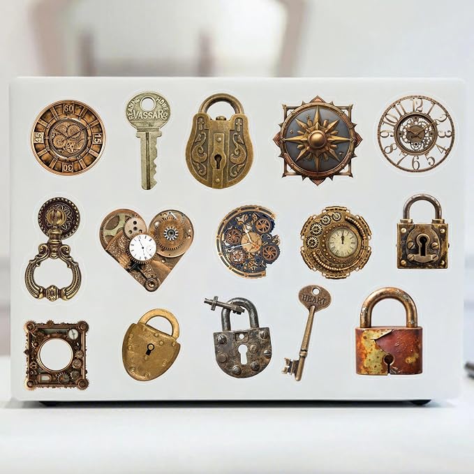50 PCS Retro Mechanical Stickers