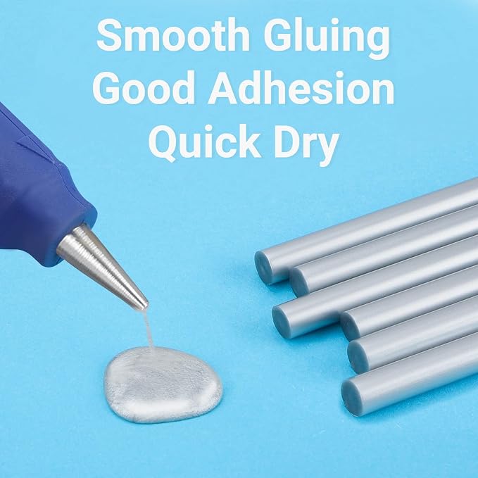 ENPOINT Metallic Silver Hot Glue Sticks Mini, 36 Pack Sealing Wax Adhesive