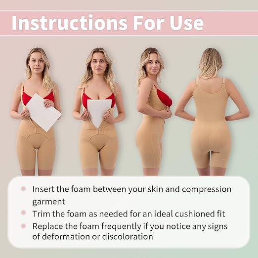 5 Pack Lipo Foam Pads, Tummy Tuck, Flattening Abdominal Compression Garments