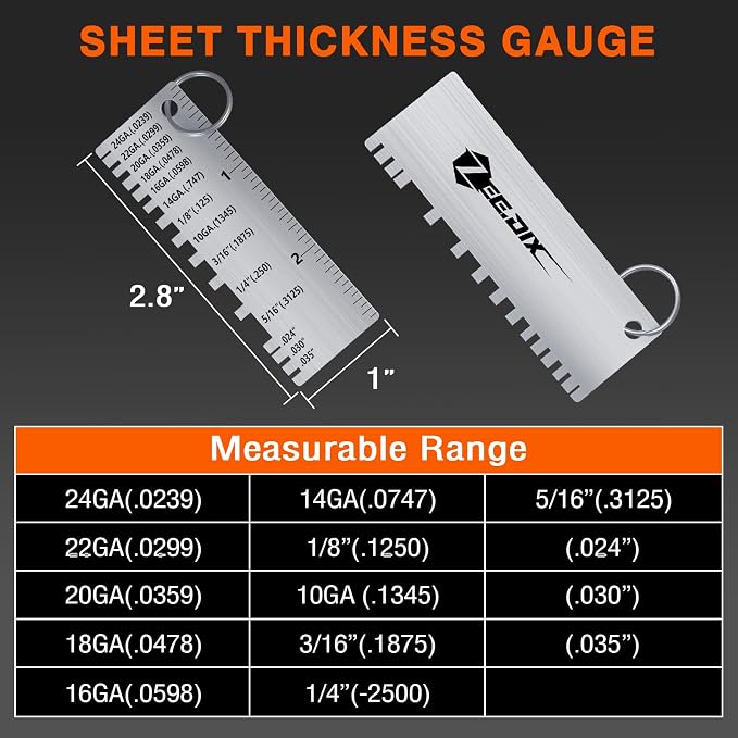 ZeeDix 4 Pcs Stainless Steel Metal Sheets Welding Thickness Gauge | Wire Gauge