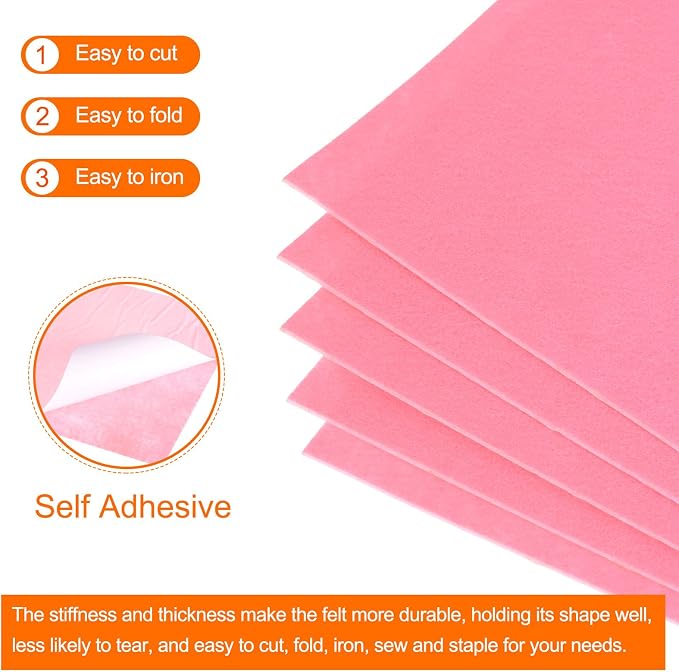 MECCANIXITY Adhesive Felt Sheets, Felt Fabric Crafts Back Adhesive Felt Sheets