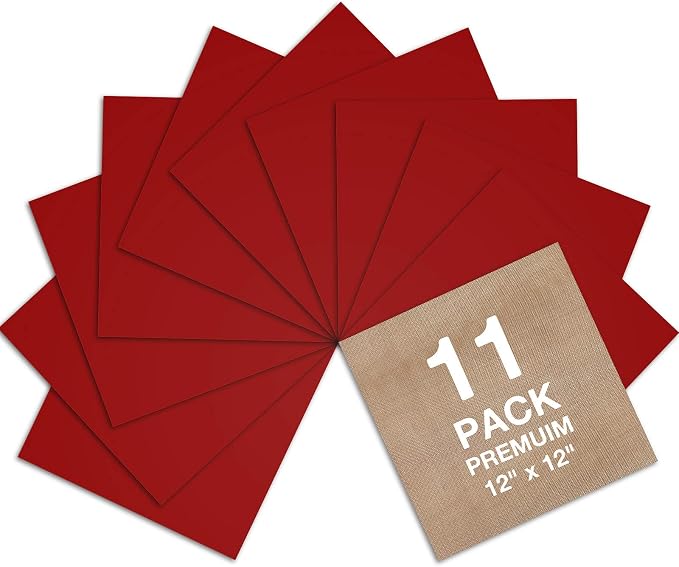 Dysania Red Heat Transfer Vinyl, 10 Pack 12 x 12in Red HTV Vinyl | Iron on Vinyl