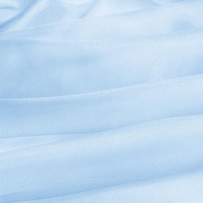 VACVELT Light Blue Sheer Organza Fabric by The Yard 60" Wide | Semi-Transparent
