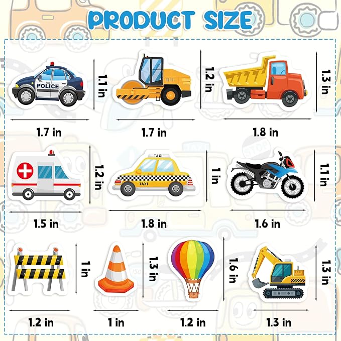 300Pcs Transportation Foam Stickers, Self-Adhesive Truck Cartransportation