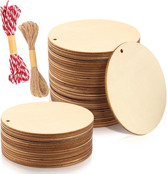 FSWCCK 50 PCS 4 Inch Wood Circles