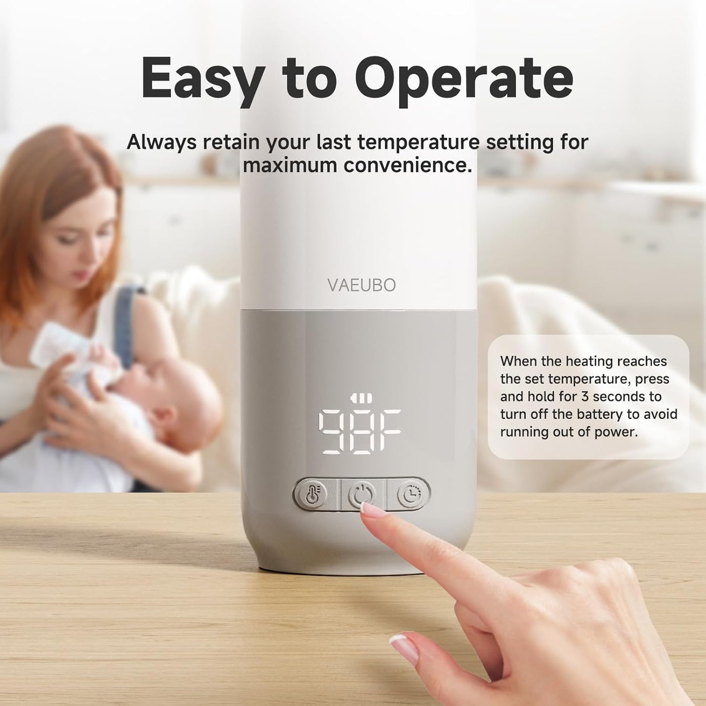 Portable Bottle Warmer, Nano Film Heating 12 oz,Reservation Function,Fast Charging,55WPower,9000mAhLarge Capacity Lithium Battery,Anti-Dry and Anti-Burn Baby Travel Warmer