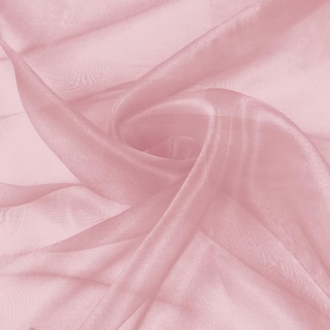 VACVELT Rose Gold Sheer Organza Fabric by The Yard 60" Wide | Semi-Transparent