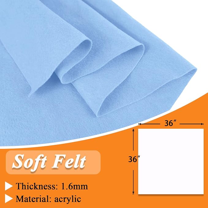 IONTACH 36" X 36" Soft Felt Fabric 1.6mm Thick | Felt Sheets