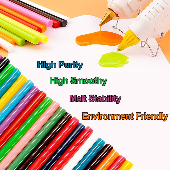 Ewparts 14-Color Hot Glue Sticks, school projects, home decor, and holiday