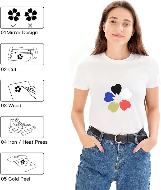 HTVRONT Pink Heat Transfer Vinyl Rolls