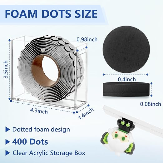 400 PCS 2mm Double Sided Foam Dots