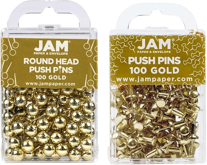 JAM PAPER Colorful Push Pins