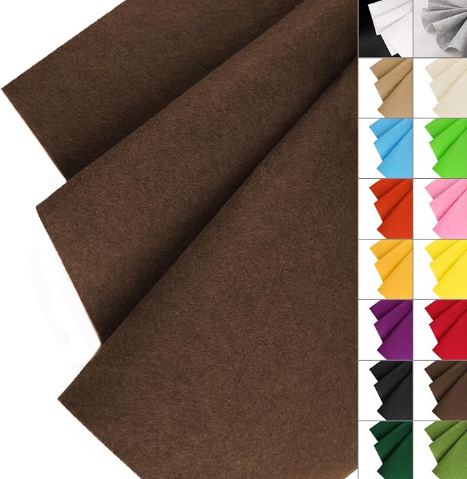 IONTACH 36" X 36" Brown Stiff Felt Fabric 1.2mm Thick | Felt Sheet