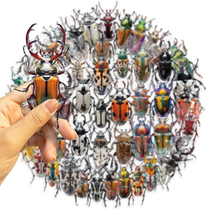 50 PCS Realistic Beetle Stickers