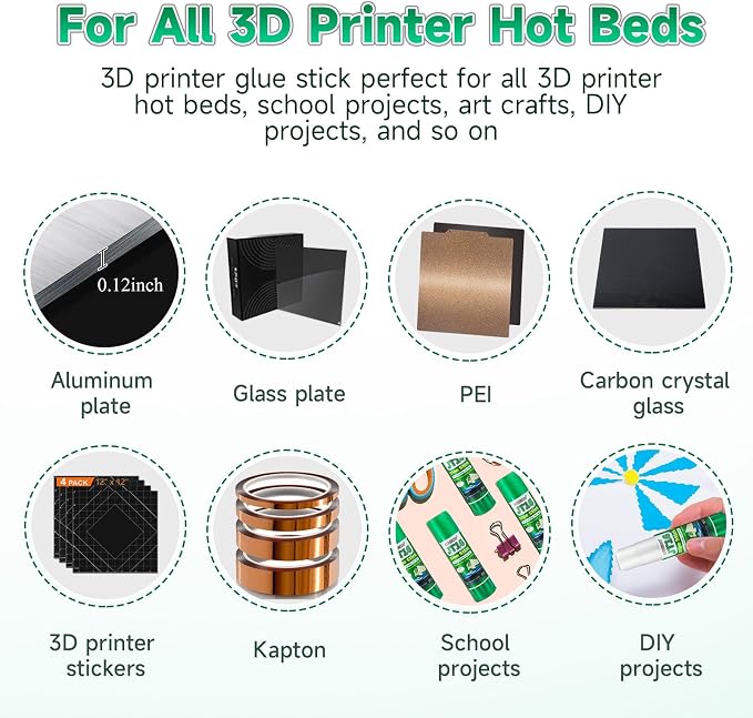 3D Printer Glue Sticks, 36 Grams Each PVP Solid Glue Sticks