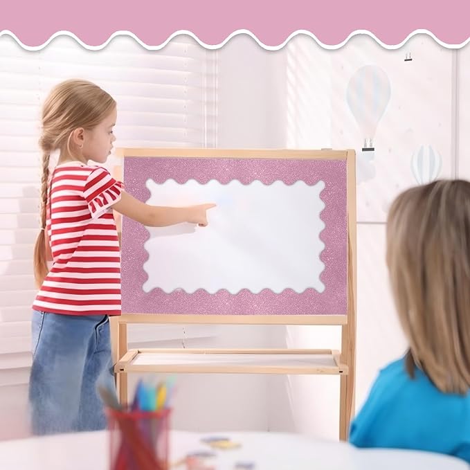 70Ft Shine Bulletin Board Borders，Scalloped Poster Boards Decorations Trim