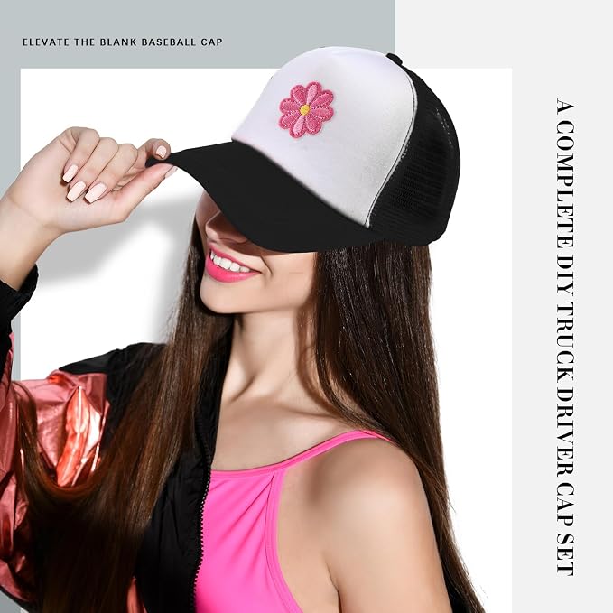 Hercicy 12 Pack DIY Trucker Hats Kit, Sublimation Blank Baseball Caps