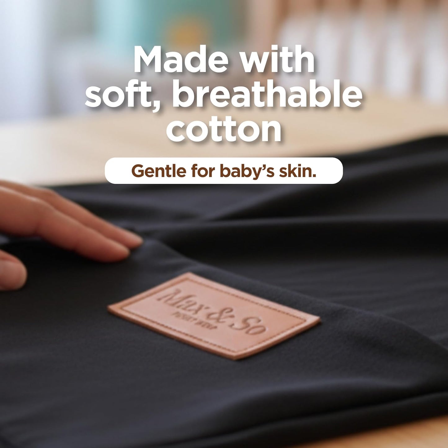 Baby Wrap Carrier - Premium Cotton Baby Carrier Wrap for Newborn to Toddler- Infant Carrier- Baby Holder One Size Fits All with Front Pocket (Black) by Max&so