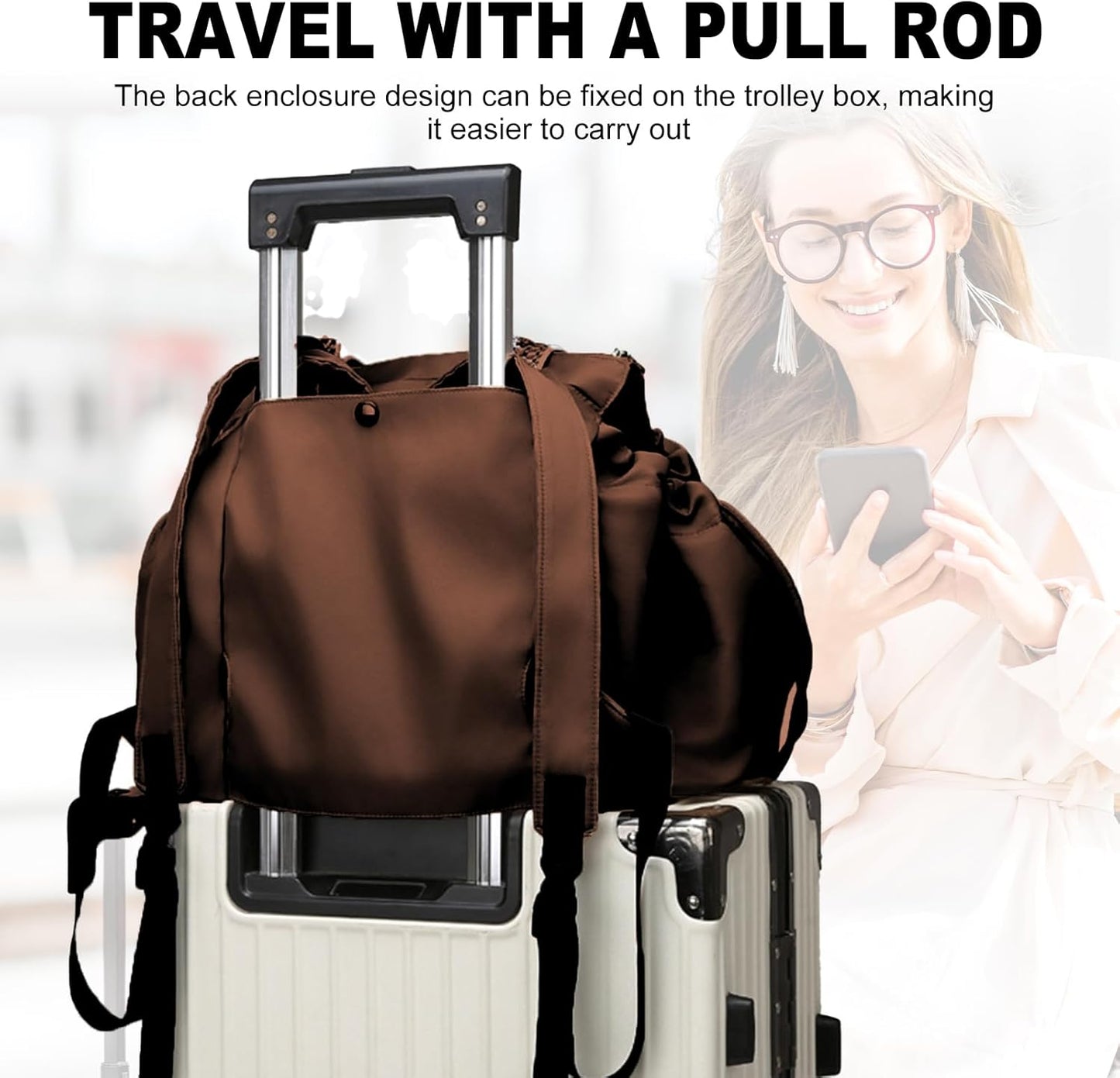 Multifunctional Travel Organizer Bag for Ladies - Doubles as a Stylish Backpack, Crossbody and Shoulder Bag, Boasts Great Storage Capacity (Dark Brown)