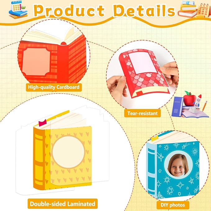 60pcs Book Theme DIY Cutouts Book Bulletin Board Decoration Set Colorful