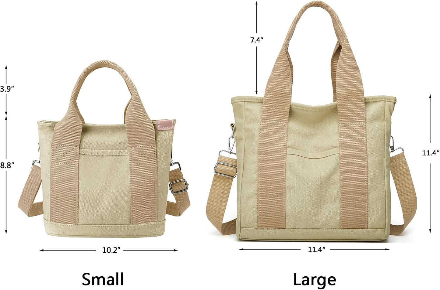 Small Tote Bag with Zipper Tote Bag for Women Canvas Crossbody Bag Shoulder Bag Satchel Hobo Bag Messenger Bag 2025