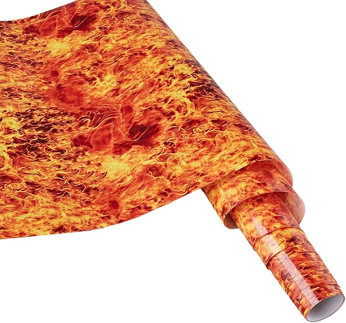 Tintnut Orange Red Flame Heat Transfer Vinyl Roll, stretch washable, compatible